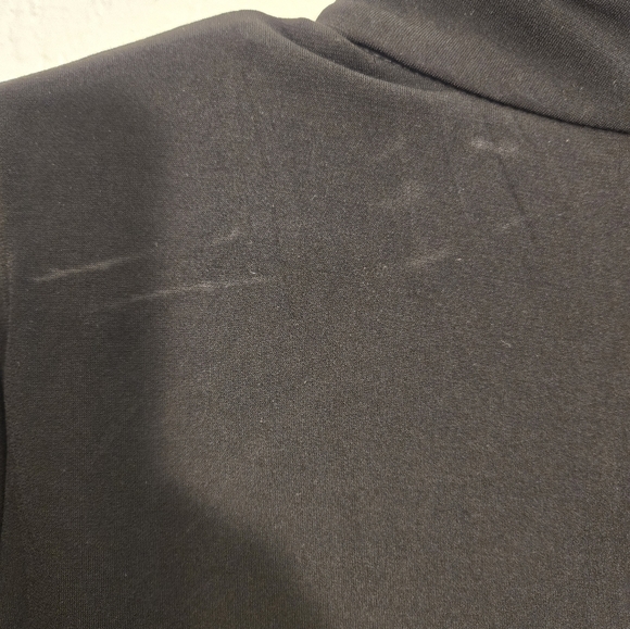 Calvin Klein Long Black Sleeved Turtle Neck Dress with Vegan Leather skirt Sz 2 - Picture 8 of 11